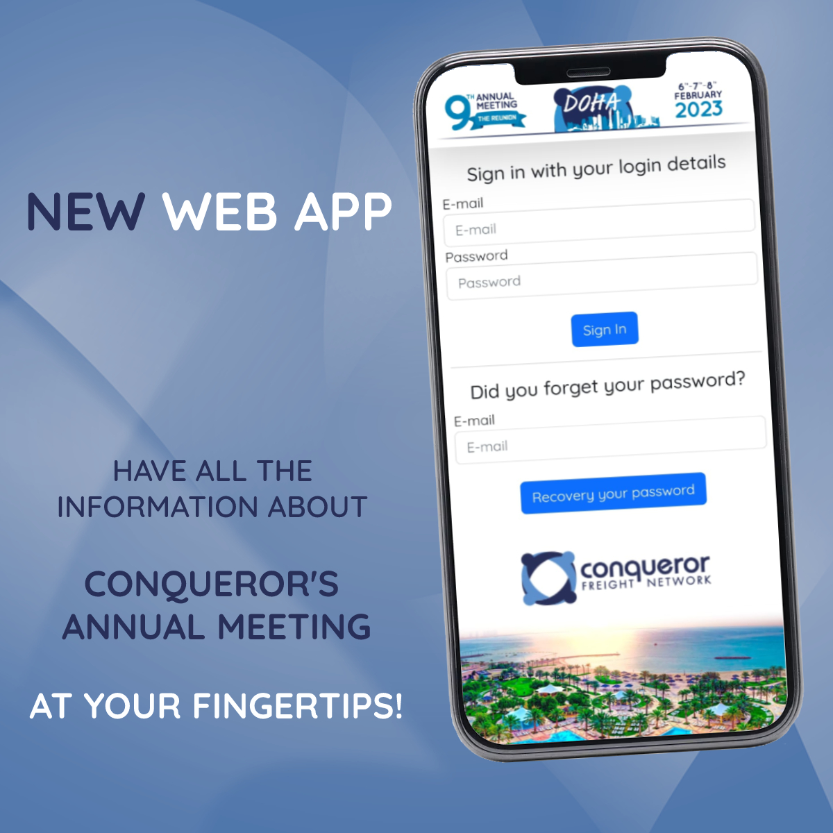 Conqueror Freight Network - web app Conqueror Freight Network